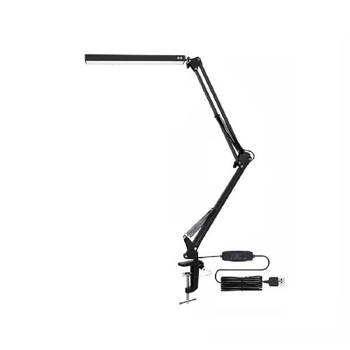Lámpara De Escritorio Led Con Brazo Oscilante De 360, 3 Modo Negra
