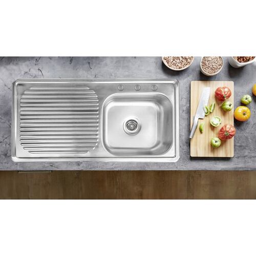 MEER Faucets by CNX - Tarja Empotrar Acero Inox Escurridor Izquierdo 100 X 50 Cm