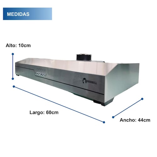 Campana Extractora Empotrable Acero 60 cm SHORBULL.