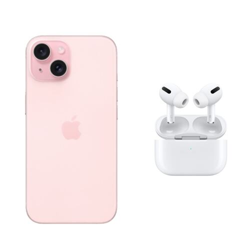 Apple IPhone 15 Rosa 128 GB  ESIM Nuevo sellado + Audifonos Airpods 4 de regalo con calidad premium