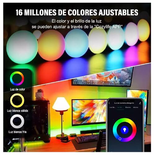 Foco Inteligente Wifi Con Siri Alexa Google Home 10w 1000lm