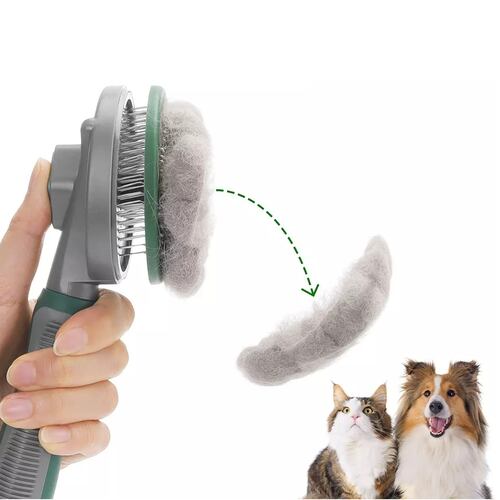 Cepillo Perros Gato Para Depilación Y Peinado De Mascotas Verde Oliva