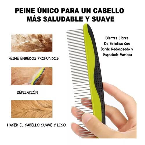 Kit Cepillo Deslanador Pelo Y Peine Para Perro Gato Mascotas