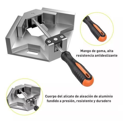Kit 2 Prensa Esquinera Para Madera Y Metal Apertura 90 Grados,5pcs