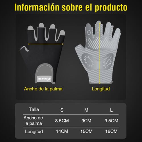 Guantes Gym Tacticos Pesas Crossfit Gimnasio Negro L