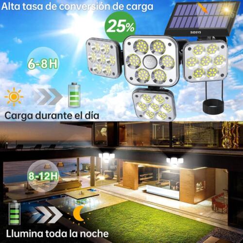 180 Leds Lámpara De Pared Solar De Luz Con Sensor Control Negro
