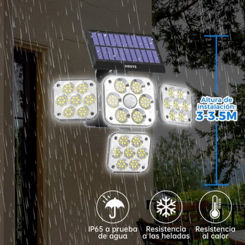 180 Leds Lámpara De Pared Solar De Luz Con Sensor Control Negro