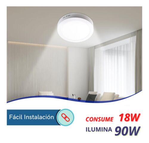 Lampara De Techo Sobreponer Led 18w 10 pz Blancas