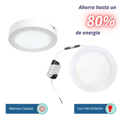 Lampara De Techo Sobreponer Led 18w 10 pz Blancas