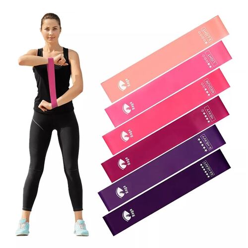 Kit Bandas Para Ejercicio Resistencia Elásticas 5 Niveles Yoga