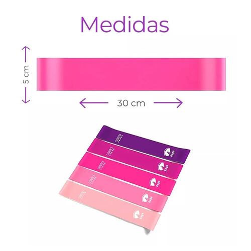 Kit Bandas Para Ejercicio Resistencia Elásticas 5 Niveles Yoga