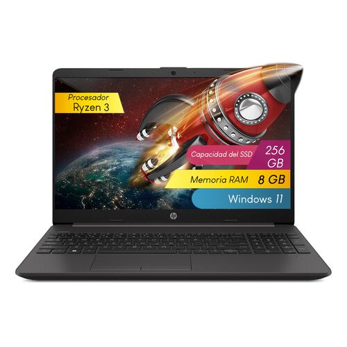 Laptop HP 245 G9 amd Ryzen 3-3250U 2C 8GB 256GB ssd Pcie 14Pulg HD W11H mx Black.