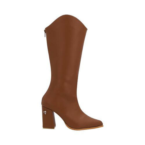 Platonia | Bota Larga Slim De Tacón Milan Cabra Piel Sintético Camel Para Mujer.