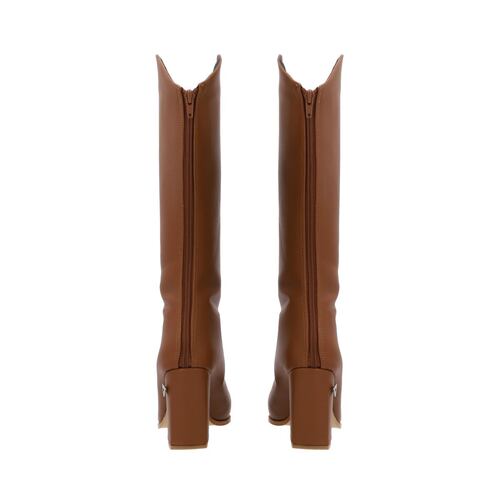 Platonia | Bota Larga Slim De Tacón Milan Cabra Piel Sintético Camel Para Mujer.