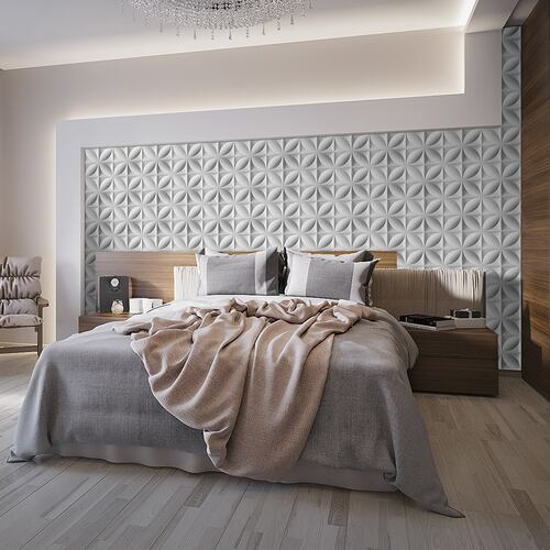 AGBOX Panel Decorativo de Pared 3D Set de 12 Piezas Diseño Flor TH-PANL05