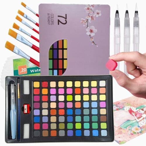 Set Arte Profesional Kit Dibujo Acuarelas Profesional 107pzs