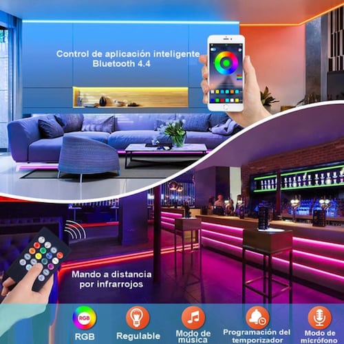 Tira De Luz Led Neon 10m App Bluetooth Rgb Flexible Ip68