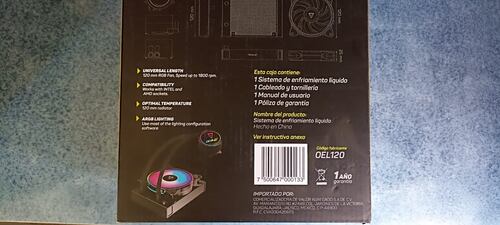 Disipador De Enfriamiento Liquido 120mm Rgb Intel Socket Cpus Amd Cpu Apus Negro Pc OEL120