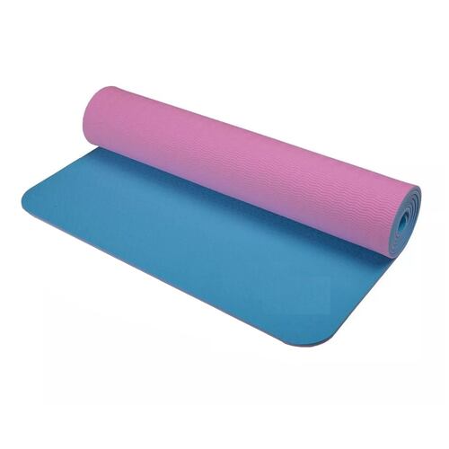 Tapete De Yoga  6 Mm Grosor Duo Tono C/banda Colgado Azul/Rosa