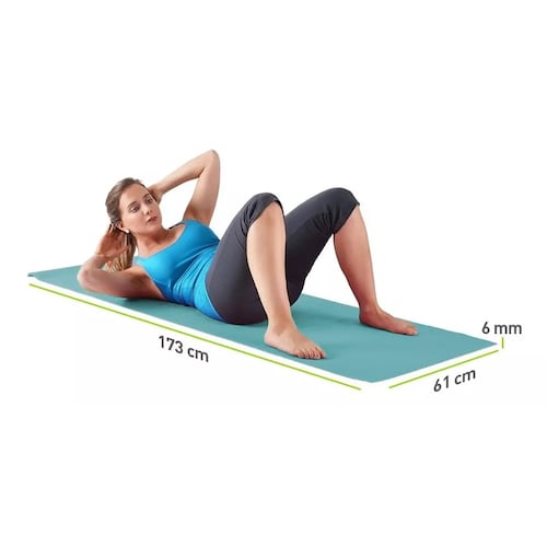 Tapete De Yoga  6 Mm Grosor Duo Tono C/banda Colgado Azul/Rosa