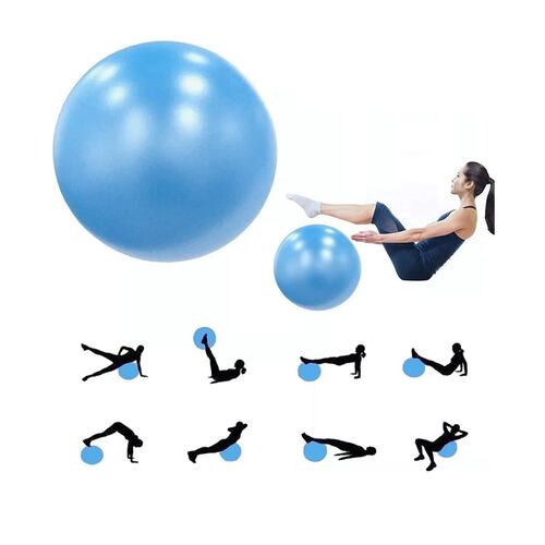Kit Ejercicio Pelota Pilates Bloques Yoga Bandas Resistencia Azul