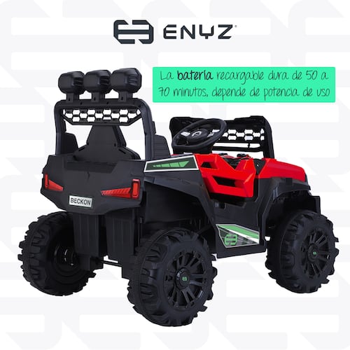Montable eléctrico Camioneta Razer Jeep con control remoto asientos de piel bluetooth bocinas Edades Infantil 2 a 5 años Enyz Rojo