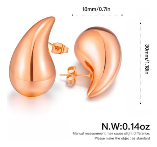 Aretes De Gota De Agua Para Mujer 1 par Rosa Oscuro