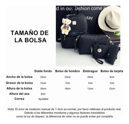 Bolsas De Mujer 4 Piezas Color Negro