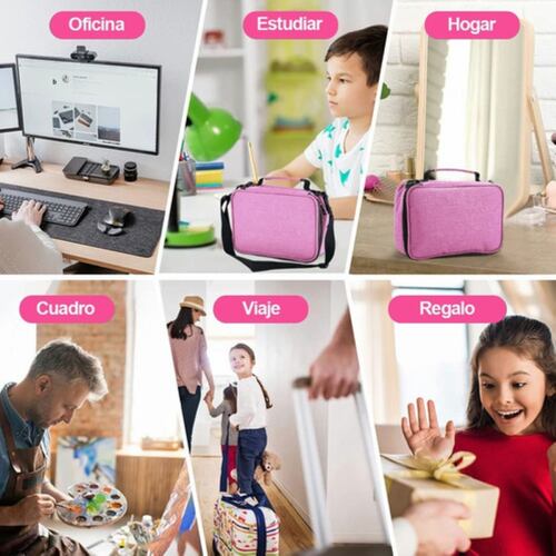 Estuche Para Lápices 72 Ranuras Organizador Escolar Rosa