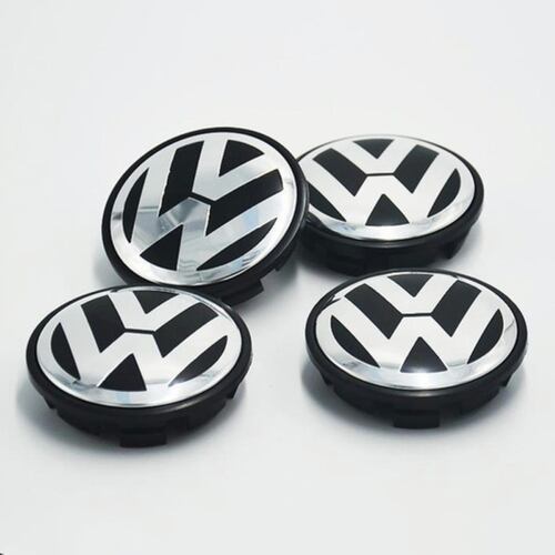 4 Tapas Centro De Rin Vw Jetta A6 A7, Bora, Tiguan 65mm Plata