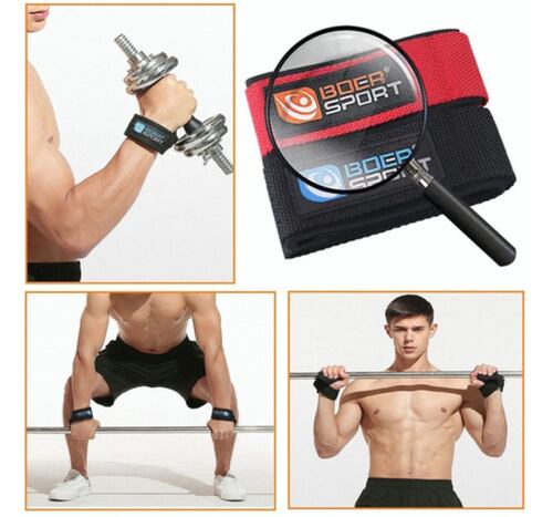 Straps Muñequera Gym Crossfit Pesas Fitness Cinta Roja
