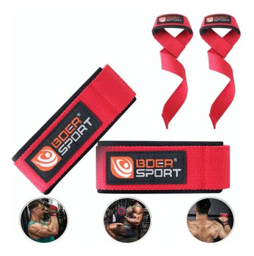 Straps Muñequera Gym Crossfit Pesas Fitness Cinta Roja