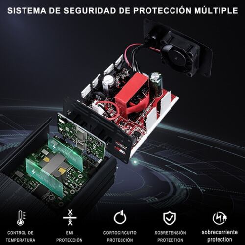 Inversor De Corriente Coche 12v A 110v 300w 2 Ca2 Negro
