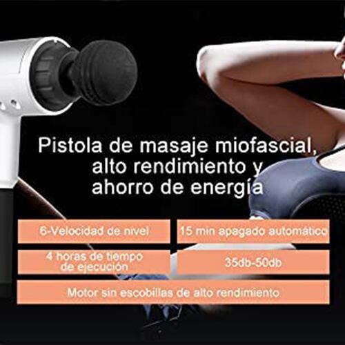 Hand-Held Azul Brandtrendy Masajeador eléctrico de percusión, automático, 6 velocidades, silencioso.