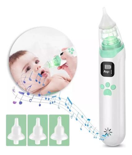 Aspirador Nasal Bebe Electrico Limpiador Blanco/Verde