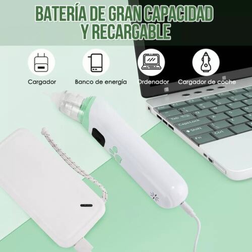 Aspirador Nasal Bebe Electrico Limpiador Blanco/Verde