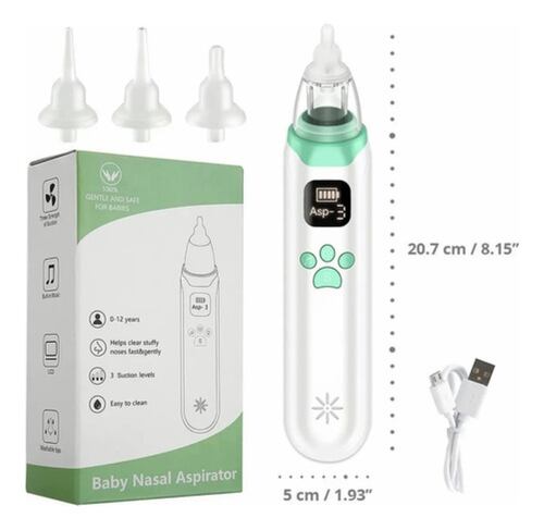 Aspirador Nasal Bebe Electrico Limpiador Blanco/Verde