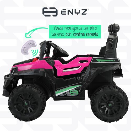 Montable eléctrico Camioneta Razer Jeep con control remoto asientos de piel bluetooth bocinas Edades Infantil 2 a 5 años Enyz Rosa.