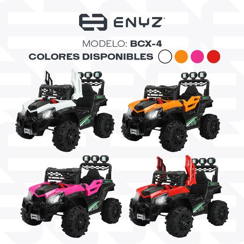 Montable eléctrico Camioneta Razer Jeep con control remoto asientos de piel bluetooth bocinas Edades Infantil 2 a 5 años Enyz Rosa.
