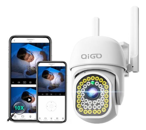 Cámara Seguridad Wifi Exterior Inalámbrica 1080p Vigilancia Blanco