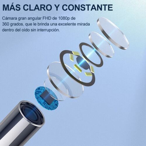 Limpiador De Oido Inteligente Endoscopio Inalámbrico 14 Pcs Blanco