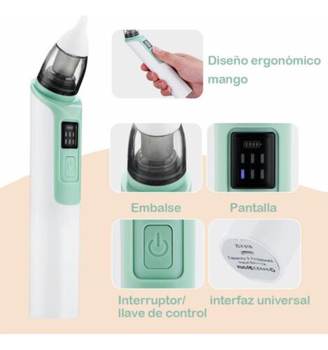 Aspirador Nasal Para Bebe Electrico Limpiador Verde/Blanco