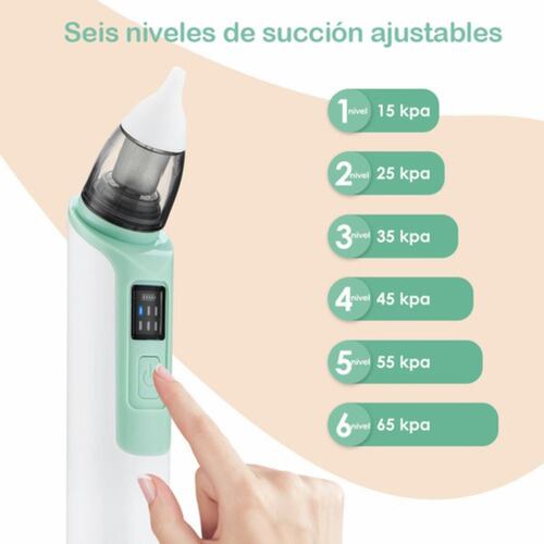 Aspirador Nasal Para Bebe Electrico Limpiador Verde/Blanco