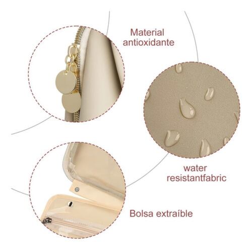 Neceser Profesional Caja Cosmetiquera De Viaje Mujer 14 En 1 Beige