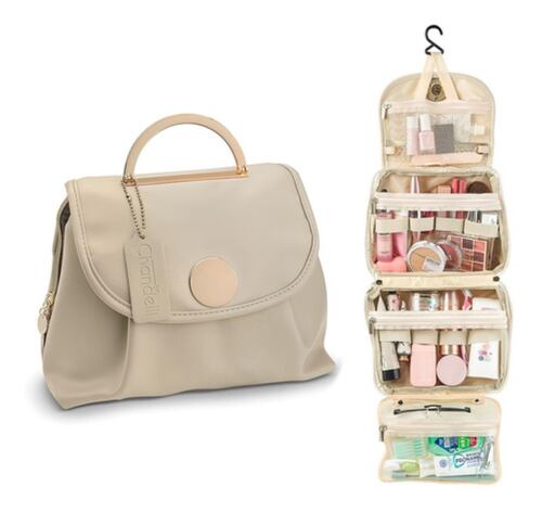 Neceser Profesional Caja Cosmetiquera De Viaje Mujer 14 En 1 Beige