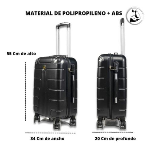 Maleta 10 Kg Cabina C/candado De Seguridad Doble Llanta Negro