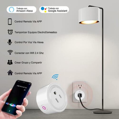 Enchufe Inteligente Wifi Con App, 4 Uds. Blanco