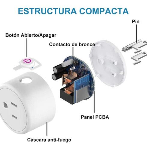 Enchufe Inteligente Wifi Con App, 4 Uds. Blanco