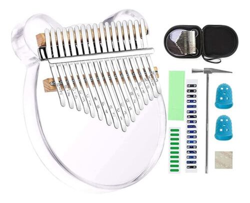 17 Teclas Kalimba Instrumento Musical Piano De Pulgar Transparente