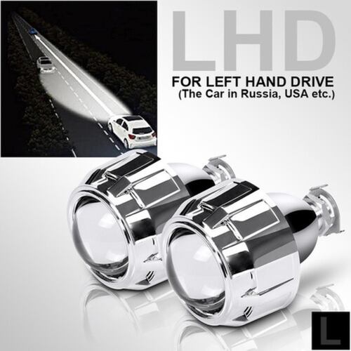 2 Proyectores P/faro H4 H7 Lupas Auto 2,5 Bi-xenón Alto Bajo Focos Gris 